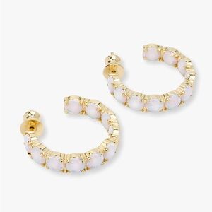 Melinda Maria "Oh She Fancy" Hoops 1"
Gold|White Opal